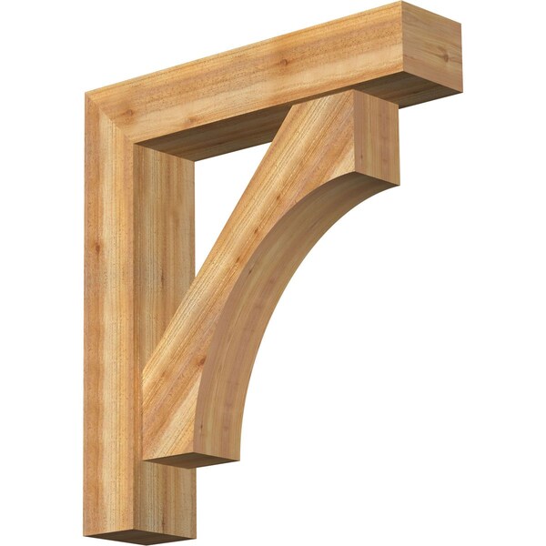 Ekena Millwork Westlake Block Rough Sawn Bracket w/ Offset Brace, Western Red Cedar, 8"W x 36"D x 40"H BKT0806X36X40WTL05RWR - main